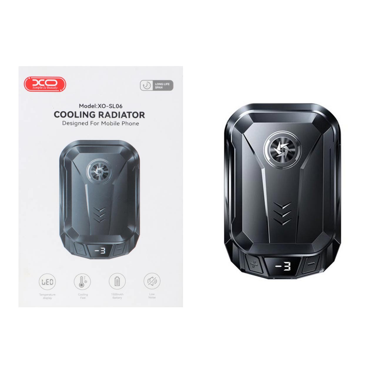 فن خنک کننده گوشی موبایل XO مدل XO-SL06 - مشکی (نورپردازی RGB)